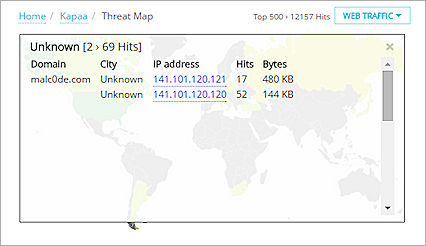 Screen shot of the Threat Map details dialog box