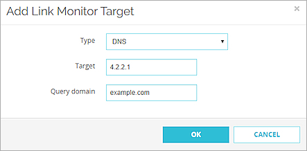 Screen shot of a DNS target