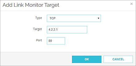 Screen shot of a TCP target