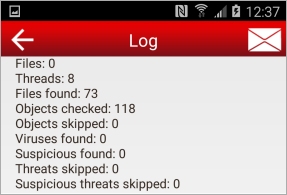Screen shot of the Log page in FireClient