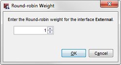 screenshot of Round-robin wieght dialog box