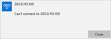 Screen shot of an IKEv2 VPN connection error in Windows