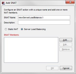 Screen shot of the Add SNAT dialog box