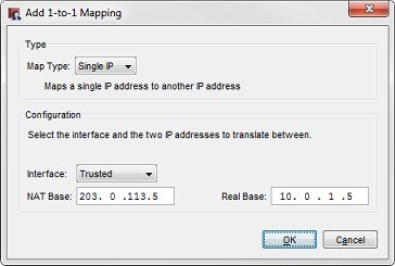 Screen shot of the Add 1-to-1 Mapping dialog box - Trusted