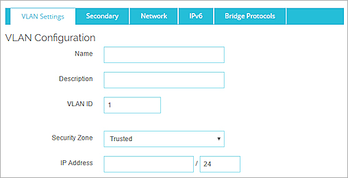 Screen shot of the VLAN Settings page