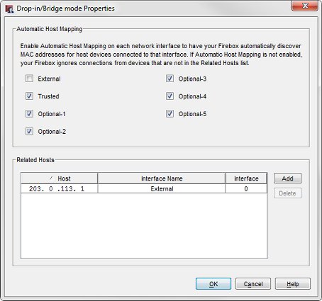 Screenshot of Drop-In mode Properties dialog box