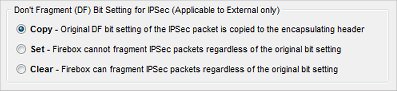 DF Bit Settings for IPSec on an External interface