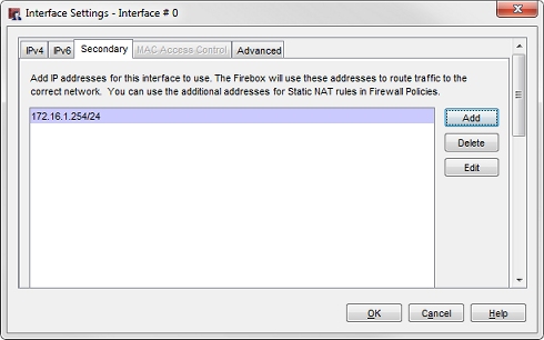 Screenshot of Interface Settings, Secondary tab
