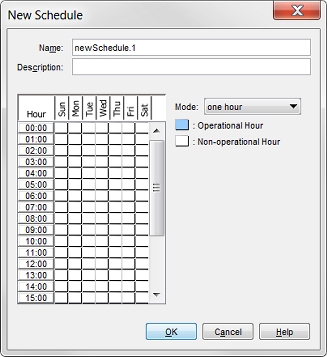 screenshot of New Schedule dialog box