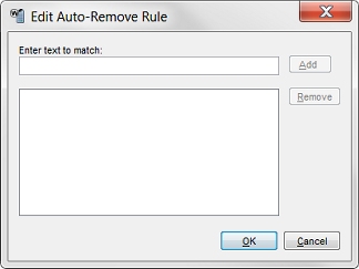 Screen shot of the Edit Auto-Remove Rule dialog box