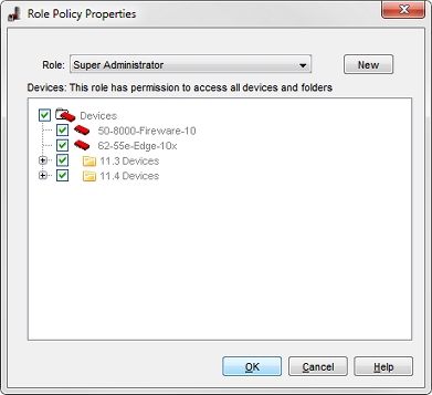 Screen shot of the Role Policy Properties dialog box