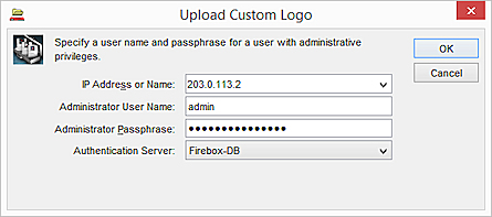 Screen shot of the Upload Custom Logo dialog box