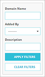 Screen shot of the Filters options