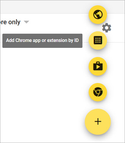 Screen shot of the Add Chrome app or extension by ID menu