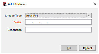 Screen shot of Add Address dialog box in Policy Manager.