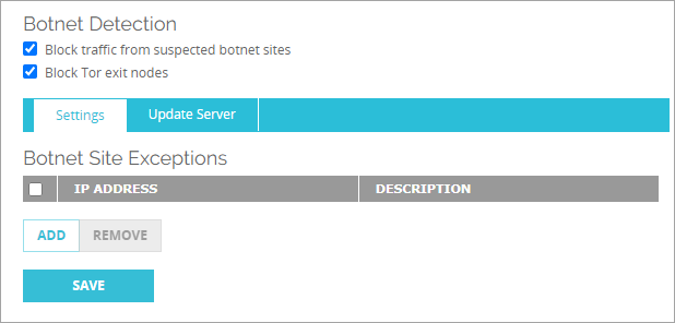 Screenshot of the Botnet Detection page