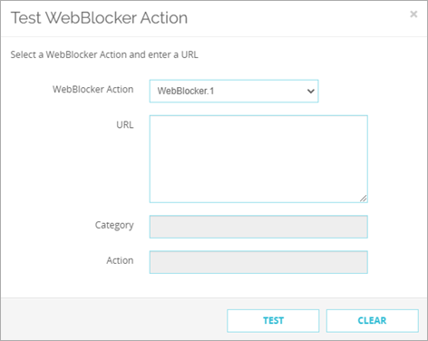 Screenshot of WebBlocker action.