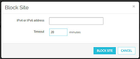 Screen shot of the Add Temporary Blocked Site dialog box
