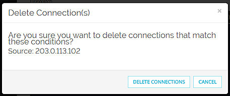 Screen shot of the Delete Connections dialog box