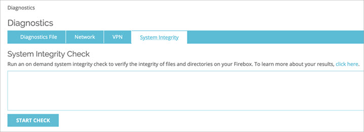 Screen shot of Integrity Check tab