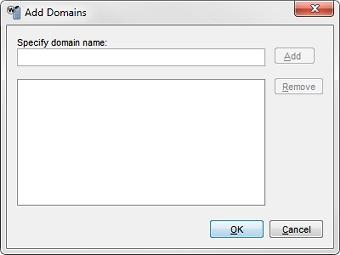 Screen shot of the Add Domains dialog box