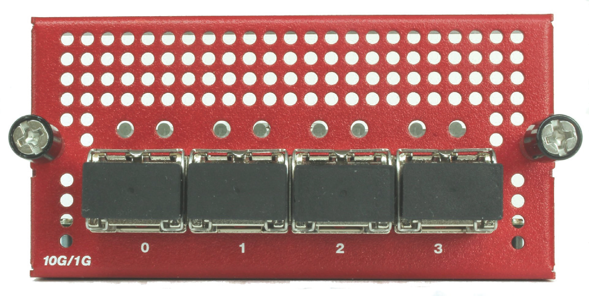 Photo of the 4 port 10G SFP+ interface module