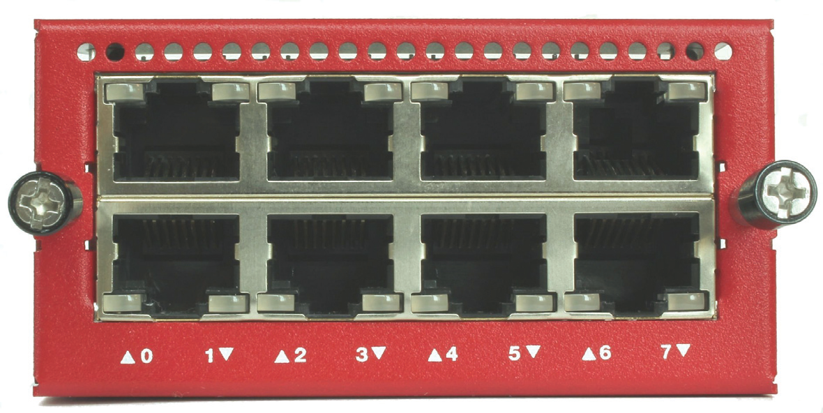 Photo of the 8 port RJ45 interface module