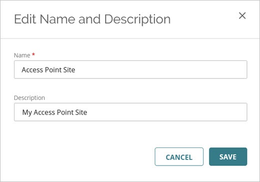Screen shot of the Add Access Point Site page in WatchGuard Cloud