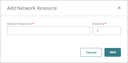Screenshot of the Add Network Resource dialog box