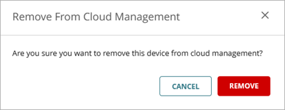 Screen shot of the Remove from Cloud Management dialog box