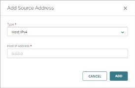 Screen shot of the Add Source Address dialog box