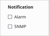 Screenshot of the Notifications section in the Advanced settings of a policy