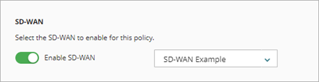 Screen shot of SD-WAN settings for a firewall policy