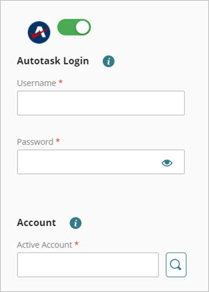 Screen shot of the Autotask integration settings for a Firebox in WatchGuard Cloud