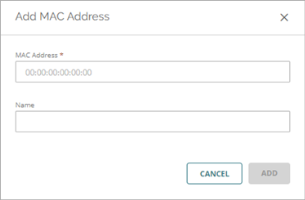 Screen shot of the Add MAC Address dialog box