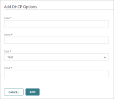 Screen shot of the Add DHCP Options dialog box