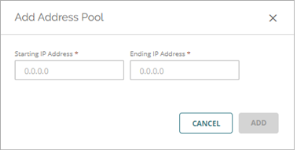 Screen shot of the Add Address Pool dialog box