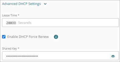 Screen shot of the DHCP Force Renew settings