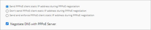Screen shot of the Advanced PPPoE negotiation settings