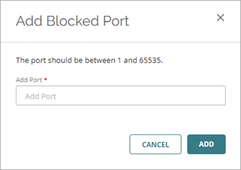 Screen shot of Add Blocked Port dialog box