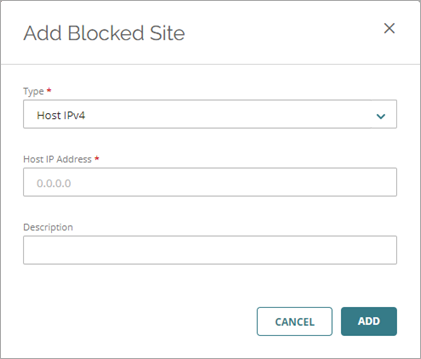 Screen shot of Add Blocked Site dialog box