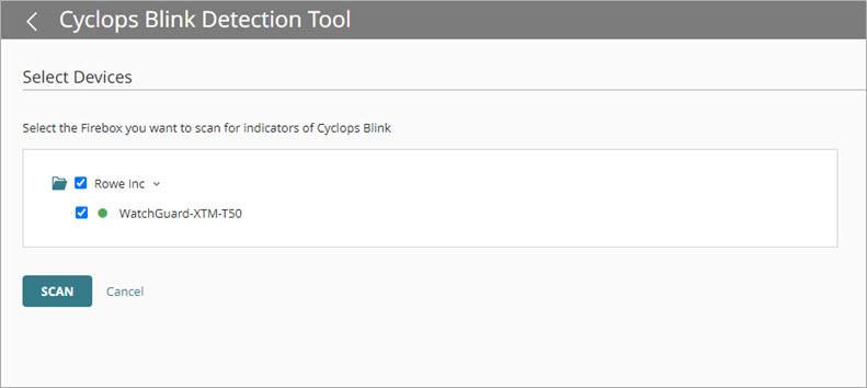 Screen shot of Cyclops Blink Detection Tool