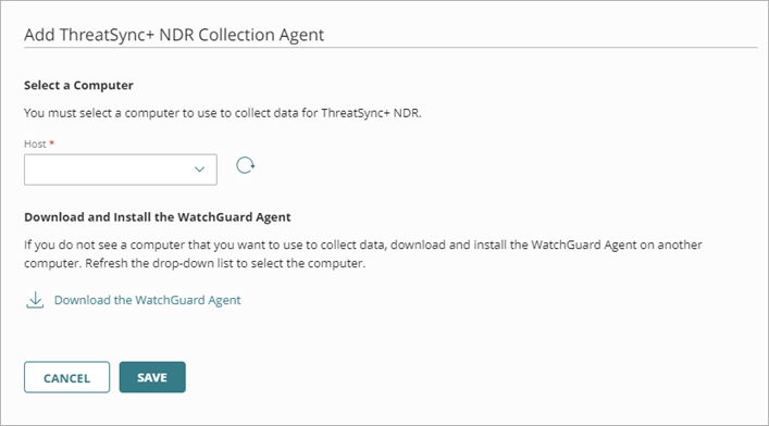 Screenshot of Configure > ThreatSync, add ThreatSync+ NDR collectors page
