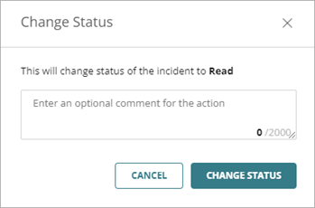 Screenshot of Change Status dialog box