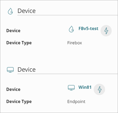 Screen shot of the Device sections on the Incident Details page