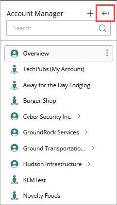 Screen shot of Account Manager