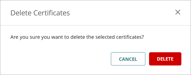 Screen shot of the Delete confirmation dialog box