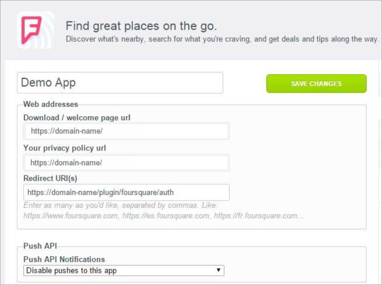 Foursquare app details