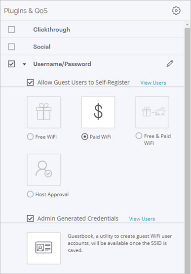 Screen shot of the Username/Password Plug-in settings in Discover