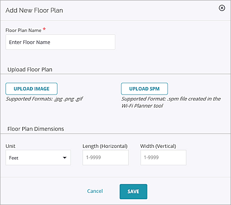 Screen shot of the Add New Floor Plan page